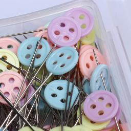 Botão Pins Com Caixa, Acessórios De Costura, Patchwork Pins, Artesanato, Flor, Laço, DIY, 100Pcs por lote - Image 2