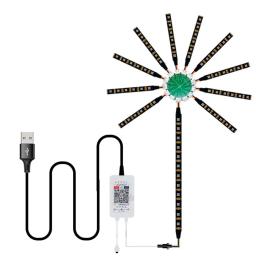 Fogos de artifício luzes de tira led festa decoração natal bluetooth wi fi controlador música ws2812b rgb lâmpada quarto casamento inteligente addres - Image 6