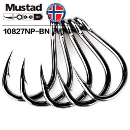 Mustad 10827NP-BN 3X Forte # 1-12/0 jigging isca livebait ganchos mar atum farpado gabarito gancho para água salgada grande jogo pesca corrico - Image 1