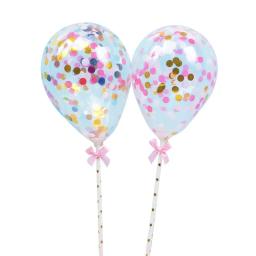 Balão lanteado transparente, confete para festa de aniversário, decoração de bolo, balão, látex, cupcake, padrão, lantejoulas, 1 conjunto - Image 6