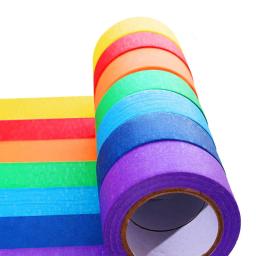 Rolos De Fita Adesiva Colorida, Fita De Papel Artesanal, Fita De Professor Para Rotulagem De Laboratório De Arte, Decorações De Sala De Aula, Suprimentos De Ensino, 1 Rolo - Image 1