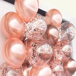 Balões metálicos dourados e brilhantes, balões de látex com confete para decoração de festa de aniversário, globos para adultos e crianças, suprimentos de festa de páscoa com 12 peças - Image 3