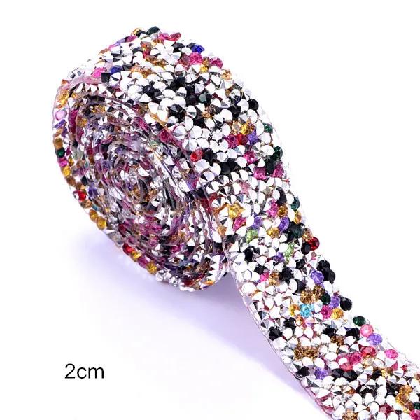 Fita de cristal AB para decoração e customização de roupas com glitter e strass DIY