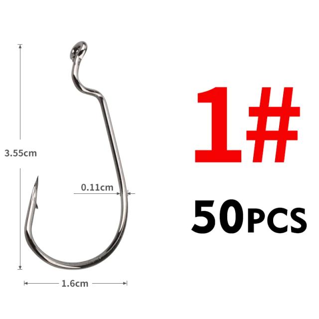 Meredith Anzóis de Pesca Worm Macio 50 Peças Aço Alto Carbono