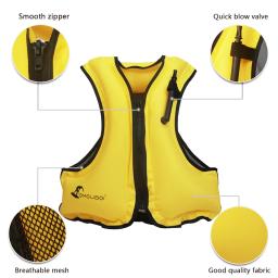 Adulto inflável nadar colete salva-vidas para snorkeling flutuante dispositivo natação à deriva surf esportes aquáticos de poupança de vida - Image 3