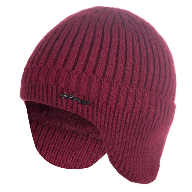 Venda quente proteção de orelha chapéus de inverno elegante gorro macio para homens mulheres clássico malha earflap chapéu quente boné com orelhas