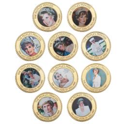 10 peças-conjunto de moedas colecionáveis com suporte de moedas berloques e moedas banhados a ouro-princesa de gais - Image 2