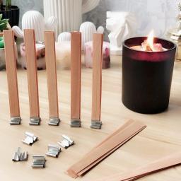De madeira Velas Pavio com Tab Sustainer, DIY Vela Fazendo Suprimentos, Cera De Parffin De Soja, DIY Material De Vela, 20Pcs - Image 5
