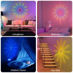 Fogos de artifício luzes de tira led festa decoração natal bluetooth wi fi controlador música ws2812b rgb lâmpada quarto casamento inteligente addres - Image 5