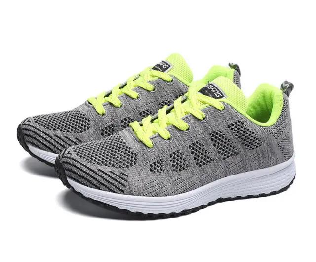 Sapatos Casuais Femininos de Malha Respirável para Caminhada e Academia - Branco