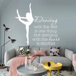 Dança com os pés frase decalques de parede vinil adesivos de parede para dança estúdio decoração da parede bailarina ballet presente arte ll518 - Image 2