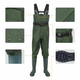 Nylon Respirável Impermeável Meia Pé Fly Fishing Caça Peito Waders Pant Para Homens E Mulheres Calças De Uma Peça Para A Pesca - Image 3
