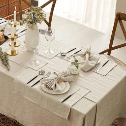 Capa de mesa monocromática para cozinha, 100% linho puro, toalha de mesa, toalha de mesa, tecido natural, decoração de festa e feriado - Image 3
