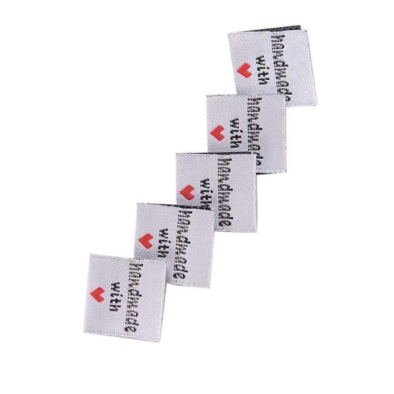 50 pces vestuário etiqueta feito à mão com amor pano vestuário costura acessórios - Image 1
