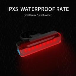NATFIRE-USB Recarregável LED bicicleta luz traseira, lanterna traseira para ciclismo capacete, aviso de segurança, montanha cauda lâmpada, 5 modos de luz - Image 5