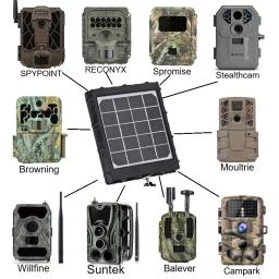 WG8000 Hunting Trail Cameras Carregador de painel solar, 6V, 9V, 12V, 8000mAh, para kit de alimentador, câmeras de jogos florestais, 1.7mm, DC2.1 mm, adaptador USB - Image 2
