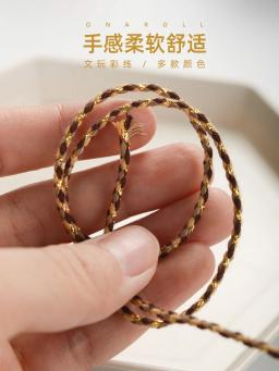 2mm remo novo high-end colorido corda de algodão artesanal corda de ouro tricolor fio de algodão diy trançado pulseira corda mão corda trançada - Image 4