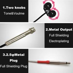 Captador ativo da guitarra com botões de volume de tom piezo macio 9v bateria para guitarras clássicas folclóricas acústicas - Image 3