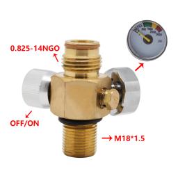 Paintball CO2 Cilindro Tanque Válvula com On Off e Gauge Thread, M18X1.5 - Image 2