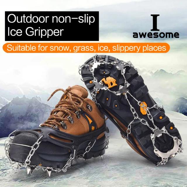 Ice Gripper Spike Grampos de Gelo 19 Dentes Antiderrapante