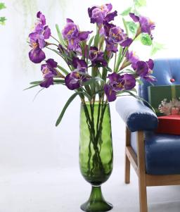 1 peça 90cm 3 cabeças de flores artificiais íris flor terralo prazer em casa mesa de casamento decoração presente f605 - Image 1