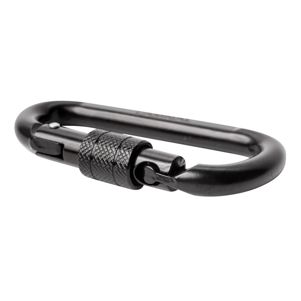 Mosquetão de trava 30kn, equipamento de escalada em forma de d, preto certificado da ce - Image 1