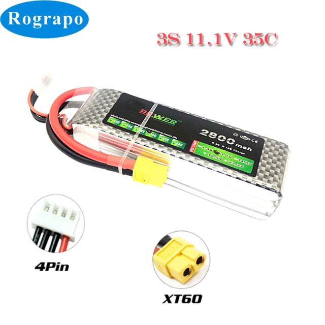 Bateria Lipo 35C 11.1V para RC: 1500mAh a 6000mAh com Conector XT60 para Carros, Barcos e Drones