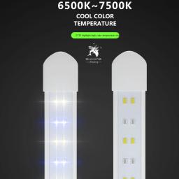 220v tanque de peixes clipe luz led aquário aquatic planta luz iluminação led dupla fileira azul e branco suporte luz - Image 2