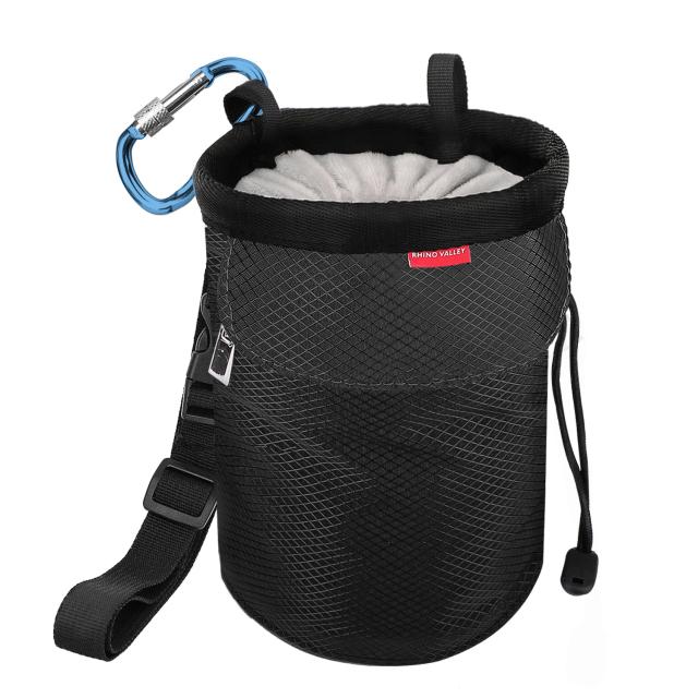 Chalk Bag para Escalada com Cinto Ajustável e Bolsos com Zíper - Ideal para Bouldering e Aventura