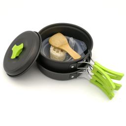 Equipamento de acampamento panelas cookingset sobrevivência ao ar livre antiaderente portátil utensílios de mesa chaleira pote pan tigela caminhadas viagem churrasco piquenique - Image 4