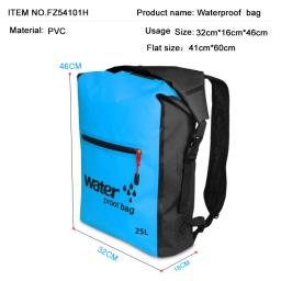 Mochila seca ao ar livre saco impermeável, mochila seca, saco flutuante, sacos de armazenamento para passeios de barco, pesca, rafting, natação, caiaque, balde, 25L - Image 2