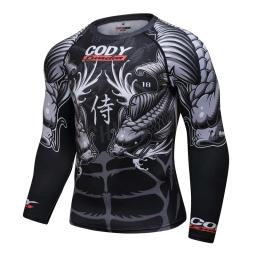 PK MMA Rashguard para homens, camisas de manga comprida, camisola esportiva, Rash Guard Jersey, Fitness, Muay Thai, Boxe, Jiu Jitsu, BJJ - Image 5