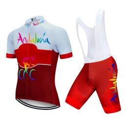 Andaluzia-Conjuntos de ciclismo masculino, roupas de bicicleta, calções respiráveis, gel pad 20D, roupa de equipe camuflada, verão, 2021 - Image 3