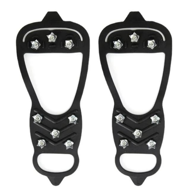 Crampons Profissionais com 8 Pontas Antideslizantes para Escalada em Neve e Gelo - Perfeitos para Caminhadas e Acampamentos de Inverno.