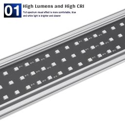 Espectro completo led luzes do aquário rgb luz do tanque de peixes extensível lâmpada suportes com controle remoto - Image 6