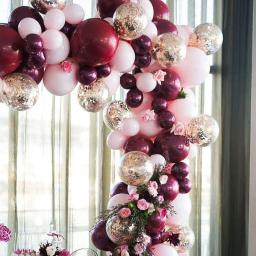 Kit de Balões Arch Garland, Confete Dourado, Vinho Tinto, Rosa, Decoração do Dia dos Namorados, Decoração de Ano Novo, 134pcs, 2022 - Image 3