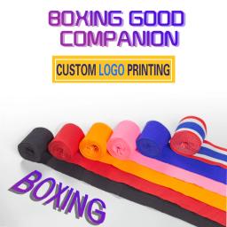 2 peças/rolo de largura 5cm comprimento 2.5m/5m com alça esportiva de algodão elástico bandagem de boxe sanda muay thai mma taekwondo personalizado - Image 1