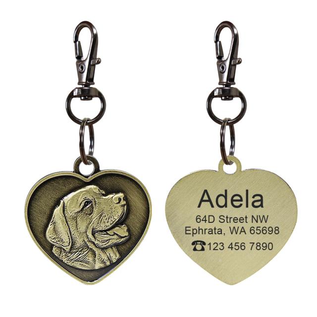 Identificador de metal personalizado para cães e gatos com gravação de nome