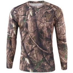 Camiseta camuflada militar para acampamento, camiseta masculina de secagem rápida para caça, camisa com estampa camuflada do exército, camiseta fitness tática de caminhadas ao ar livre - Image 2
