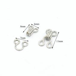 Prendedores de gancho e olhos largos de prata, gancho preto para lingerie, fechos de vestido, costura, artesanato, saia diy, acessório de costura 8mm * 7mm - Image 5