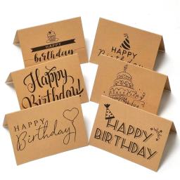 Cartões de comemoração de aniversário 4x6 '', papel kraft, cartão de agradecimento de aniversário para decoração, cartões de note em branco, materiais para festas de cozimento com 10 peças - Image 1