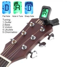 Portátil display lcd afinador digital guitarra peças afinador clipe/cinta/etiqueta/corda/picaretas/capo opcional para baixo/ukulele/violino - Image 5