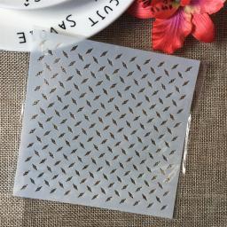 Camadas stencils com textura grade para diy, modelo de cartão decorativo para pintura, scrapbook, coloração, gravação, álbum, 9 pcs/set, 5 polegadas - Image 2