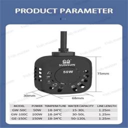 Controlador de temperatura digital do aquário do calefator do aquário das varas elétricas no tanque 220-240v da tartaruga do tanque de peixes da vara - Image 4