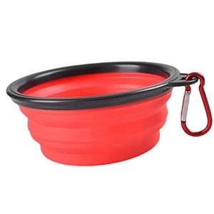 Grande tigela dobrável de silicone para animais de estimação, alimentador dobrável para cães, comida portátil, viagens ao ar livre, prato de cachorro, 1000ml - Image 1