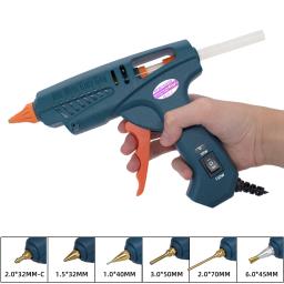 Conjunto de pistola de cola ajustável de temperatura ajustável para uso doméstico profissional 50 w/150 w cola à prova de vazamento design de bico de cobre puro - Image 4