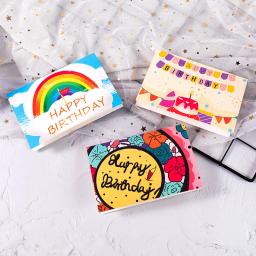 Blank Inner Page Cartão, Cartão de Feliz Aniversário, Cartão Postal Dobrável, Menino e Menina Presente, 10Pcs - Image 2