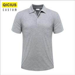 Camisa polo de manga curta com lapela respirável masculina, impressão de personalização em massa, logotipo bordado, top casual confortável, verão - Image 3