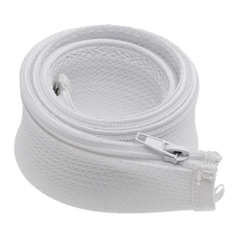 Manga de cabo flexível com zíper, organizador de gerenciamento de cabos com trança, proteção de fio isolado, preto, branco e cinza, 1m, 25mm, dropshipping - Image 1