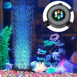 Luz do tanque de peixes submersível subaquática mudando a cor led bolha de ar luz à prova dwaterproof água lâmpada do aquário que faz o oxigênio para o tanque de peixes - Image 1